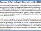 Tournage de TV5 au Rapide-Blanc le 20 octobre 2016